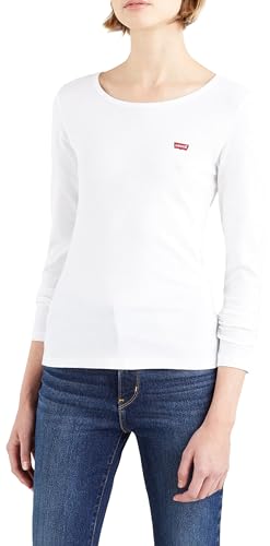 Levi's Damen Long-Sleeve 2-Pack Tee T-Shirt,White +/White +,S von Levi's