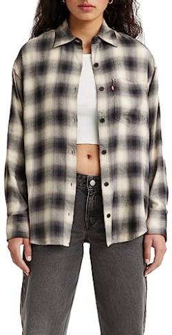 Levi's Damen Nola Oversized Shirt Hemd,James Plaid Blackened Pearl,M von Levi's