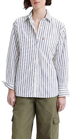 Levi's Damen Nola Oversized Shirt Hemd,Jenny Stripe Crown Blue,L von Levi's