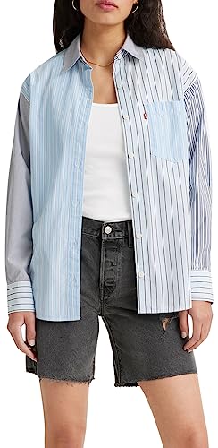 Levi's Damen Nola Oversized Shirt Hemd,Lorelai Stripe Omphalodes,XXS von Levi's