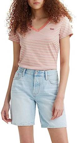 Levi's Damen Perfect V-Neck T-Shirt,Indigo Stripe Terra Cotta,XS von Levi's