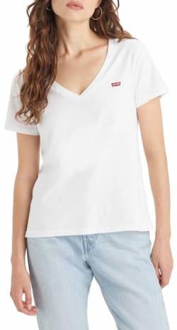 Levi's Damen Perfect V-Neck T-Shirt,White +,L von Levi's