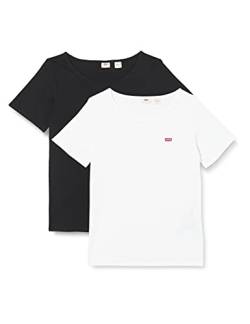 Levi's Damen Plus Size 2-Pack Tee T-Shirt White + / Mineral Black (Mehrfarbig) 1X von Levi's