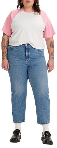 Levi's Damen Plus Size 501® Crop Jeans, Medium Indigo Worn In, 18 von Levi's