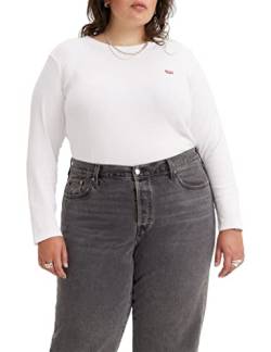 Levi's Damen Plus Size Long-Sleeve Baby Tee T-Shirt,White +,1XL von Levi's