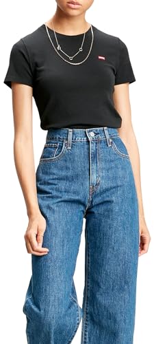 Levi's Damen Ss Rib Baby Tee T-Shirt, Caviar, XS von Levi's