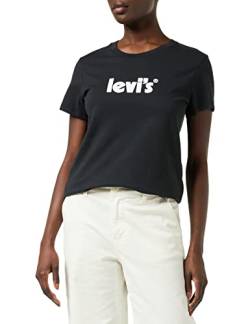 Levi's Damen The Perfect Tee T-Shirt,Seasonal Poster Logo T2 Caviar,M von Levi's