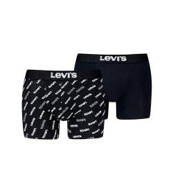 Levi's Herren Boxer Briefs Logo All-over Print Organic Cotton Black/White M von Levi's