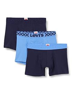 Levi's Herren Denim Geo Elastics Men's Briefs Giftbox Boxer Shorts, Navy / Grey Strong Blue, XL EU von Levi's