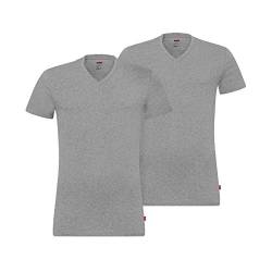 Levi's Herren LEVIS Men V-Neck 2P T-Shirt,, 2per pack Grau (Middle Grey Melange 758), Small von Levi's