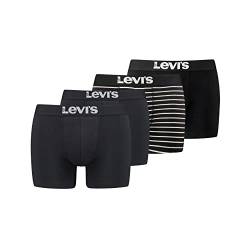 Levi's Herren Levi's Men's Solid and Vintage Stripe Boxers (4 pack) Boxer Shorts, Schwarz / Weiß, S von Levi's