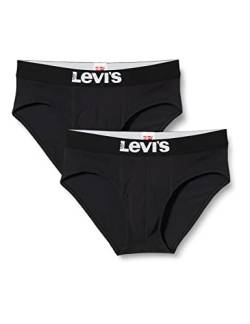 Levi's Herren Levis Men SOLID Basic Brief 2P Boxershorts, Schwarz (Jet Black 884), Small (Herstellergröße: 010) (2er Pack) von Levi's