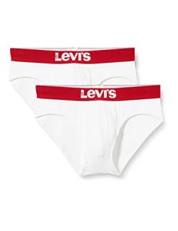 Levi's Herren Levis Men SOLID Basic Brief 2P Boxershorts, Weiß (White/White 317), Small (Herstellergröße: 010) (2er Pack) von Levi's