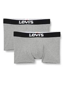 Levi's Herren Levis Men Solid Basic Trunk 2P Boxershorts, Grau (Middle Grey Melange 758), S von Levi's
