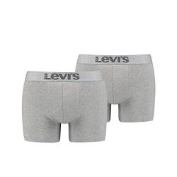 Levi's Herren Melange Wasitband Organic Cotton Boxer Briefs, Mid Grey Melange, L (2 Pack) von Levi's