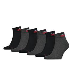 Levi's Herren Quarter Socken, Mid Grey/black, 39-42 EU von Levi's