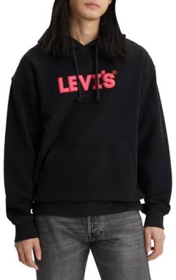 Levi's Herren Relaxed Graphic Sweatshirt Hoodie Kapuzenpullover,Headline Logo Po Caviar,S von Levi's