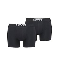 Levi´s Herren Solid Basic Boxershorts Unterwäsche im 2er Pack (Black, L) von Levi's