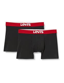 Levi´s Herren Solid Basic Boxershorts Unterwäsche im 2er Pack (Black, M) von Levi's
