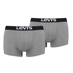 Levi´s Herren Solid Trunk Boxertrunk Unterwäsche im 2er Pack (Middle Grey Melange, XL) von Levi's