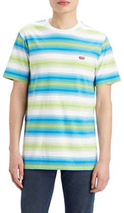 Levi's Herren Ss Original Housemark Tee T-Shirt,Fizzy Stripe Swedish Blue,L von Levi's