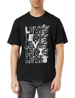 Levi's Herren Ss Relaxed Fit Tee T-Shirt,Zigzag Headline Gd Caviar,M von Levi's