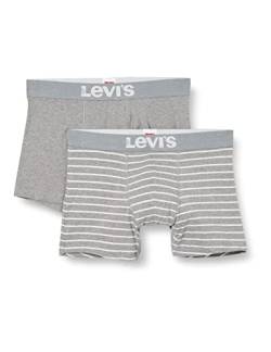 Levi's Herren Vintage Stripe Boxers Briefs Slip, Middle Grey Melange, S (2er Pack) von Levi's