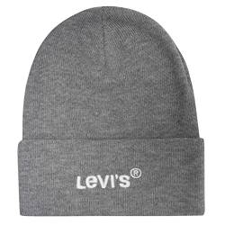 Levi's Herren Wordmark Beanie-Mütze, Regular Grey, Einheitsgröße von Levi's