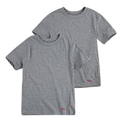 Levi's Kids Jungen LHB 2PK Crew Neck Tee 9L0044 Unterwäsche, Dunkelgrau meliert, M von Levi's