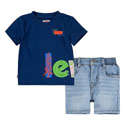 Levi's Kids doodle logo tee & short set Baby Jungen Estate Blue 12 Monate von Levi's