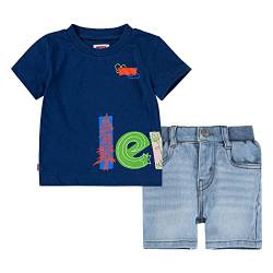 Levi's Kids doodle logo tee & short set Baby Jungen Estate Blue 9 Monate von Levi's