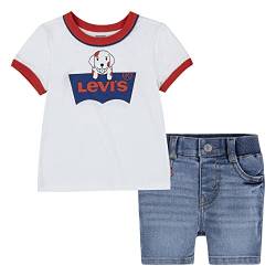 Levi's Kids pup batwing ringer tee & shirt Baby Jungen Weiß 6 Monate von Levi's