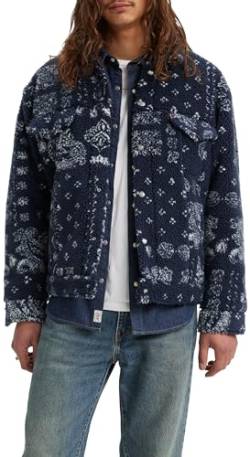 Levi's Men's New Relaxed Fit Cozy Sherpa Jacket, Bandana Print Blue S, S von Levi's