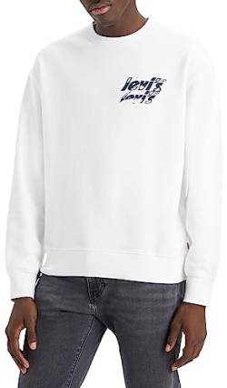 Levi's Men's Relaxd Graphic Sweater, Poster Logo Crew White+, S von Levi's