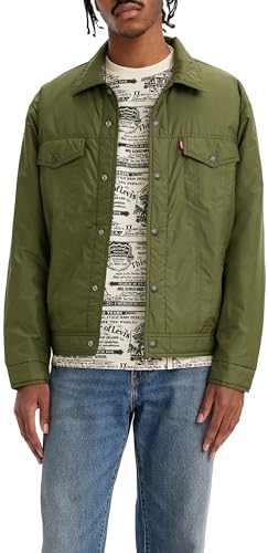 Levi's Men's Relaxed Fit Padded Truck Jacket, SEA Moss, M von Levi's