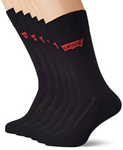 Levi's Unisex-Adult Batwing Logo 6 Pack Ecom Classic Sock, Jet Black, 43-46 (6er Pack) von Levi's