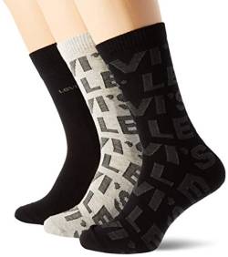 Levi's Unisex-Adult Logo All-Over Print Regular Cut Giftbox (4 Pack) Sock, Black/Grey, 43/46 (4er Pack) von Levi's