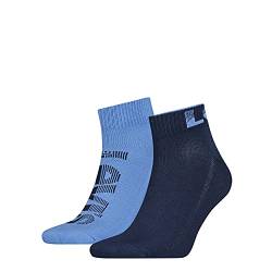 Levi's Unisex-Adult Logo Mid Cut Socks 2 Pack Quarter, Blue Combo, 43/46 von Levi's