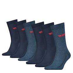 Levi's Unisex Classic Socken, Marineblau, 43/46 (6er Pack) von Levi's