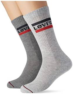 Levi's Unisex Crew Socken, Grau, 35/38 (2er Pack) von Levi's