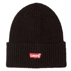 Levi's Unisex Essential Ribbed Batwing Beanie, Regular Black, One Size von Levi's