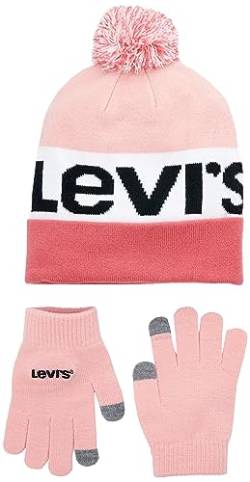 Levi's Unisex LAN and Glove Set 9A8550 Beanie-Mütze, Rapture Rose, Einheitsgröße von Levi's