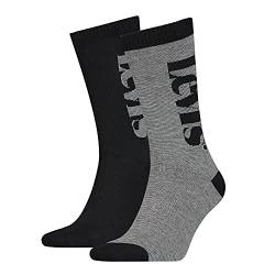 Levi's Unisex Levi's Logo Micro Stripe Unisex Regular Cut 2 Pack Classic sock, black combo, 39 EU von Levi's