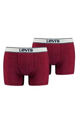 Levi's Vintage Heather Herren Boxershorts Unterwäsche Retroshorts 2er Pack, Farbe:Red, Bekleidungsgröße:XXL von Levi's