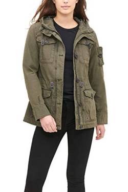 Levi's Women's Cotton Four Pocket Hooded Field Jacket, Army Green, L von Levi's