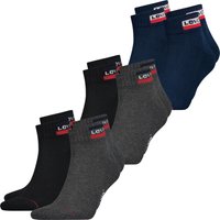 Levis Unisex Quarter Sportsocken Mid Cut Sportswear Logo 4er 6er 8er Multipack von Levis