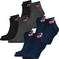 Levis Unisex Quarter Sportsocken Mid Cut Sportswear Logo 4er 6er 8er Multipack von Levis