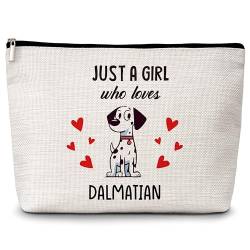 Kosmetiktasche für Hundeliebhaber, "Just A Girl Who Loves Dogs", Dalmatiner-Make-up-Tasche, Geschenke für Hundeliebhaber, Haustierbesitzer, Geburtstags-, Weihnachtsgeschenke für Mädchen, Frauen, von Levitatinyear