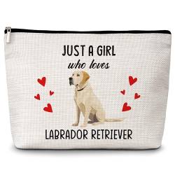 Kosmetiktasche für Hundeliebhaber, mit Aufschrift "Just A Girl Who Loves Dogs", Labrador Retriever, Make-up-Tasche, Geschenke für Hundeliebhaber, Haustierbesitzer, Geburtstags-, Weihnachtsgeschenke von Levitatinyear