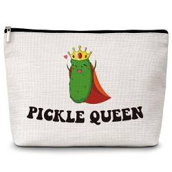 Pickle Queen Kosmetiktasche, Just A Girl Who Loves Pickles Reise-Make-up-Tasche, Pickle-Geschenke für Gurkenliebhaber, kleine, einzigartige Make-up-Tasche, Geburtstagsgeschenk für Teenager, Mädchen, von Levitatinyear